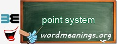 WordMeaning blackboard for point system